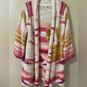 Anthropologie Daily Practice Bethany Long Striped Cardigan Sweater XS/Small
